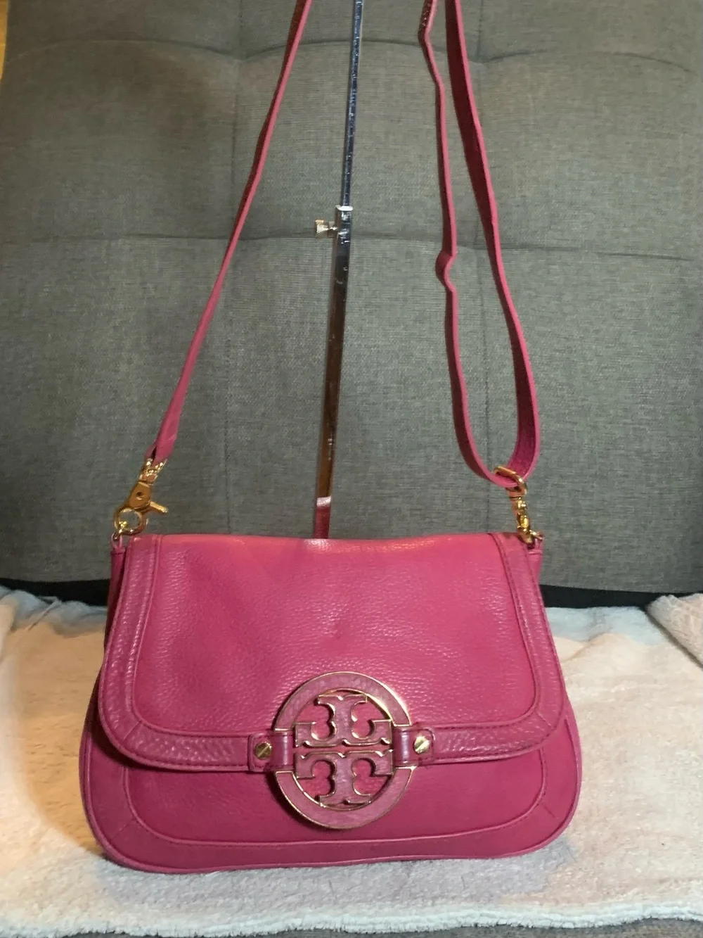 GUC Tory Burch Dark Mauve Pink Crossbody Bag